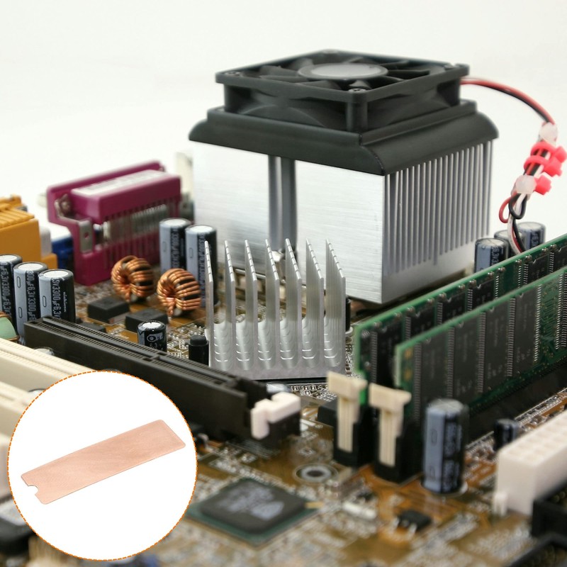 sourcing map Copper Heat Sink with Thermal Pad Rubber Ring