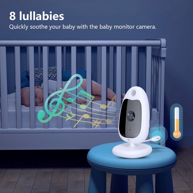 2in Display Baby Monitor Portable Wireless Long Range Night Vision