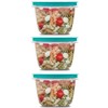 Utenselux Storage Containers, Easy Find Lids, Turquoise, 7 cup, Flex & Seal, Leak Proof Lids, Food Storage Set, Clear Meal Prep Flex Containers, 3 Piece Set