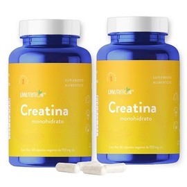 LIV NUTRITION | Creatina Monohidratada 700 Mg Pack x2 | 60 Cápsulas por Pack | Veganas Sin Azúcar Y Sin Gluten | Suplemento Alimenticio Pre Workout