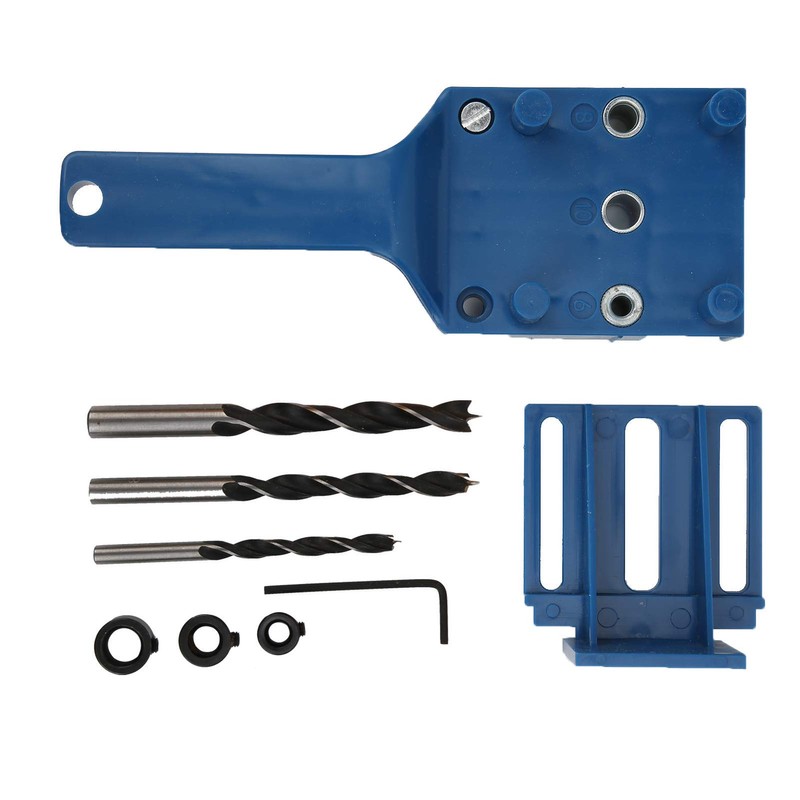Woodworking Drilling Template 8-Piece Universal Dowel Aid with Adjustable Drill