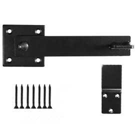 SANKINS 5.5" Fence Gate Latch Barn Door Flip Hardware Farm Lock Heavy Duty Wrought Iron, Matte Black
