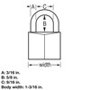 Master Lock 131D 1-3/16" Wide Covered Aluminum Keyed Padlock, One
