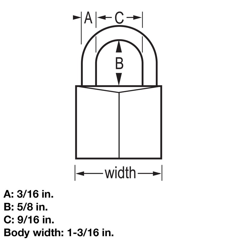Master Lock 131D 1-3/16" Wide Covered Aluminum Keyed Padlock, One