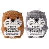 TOYMIS 2pcs Positive Sea Otter, Emotional Doll Support Crochet Animals