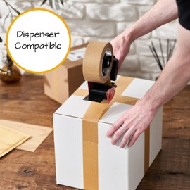 Koju Kraft Paper Packing Tape 48mm x 50m | 3 Pack | Eco Friendly & Recyclable Brown Paper Tape for Packaging Parcels & Moving House Boxes | Strong, Heavy Duty Paper Parcel Tape