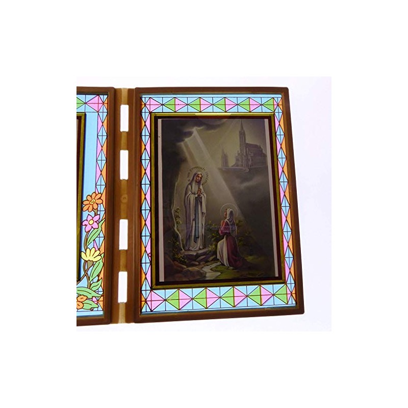 C BC Stained glass double frame plaque with Prayer to