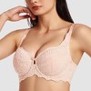 MELENECA Women's Plus Size Minimizer Bras Full Coverage Lace Unlined
