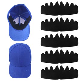 5pcs Black Baseball Caps Inserts Shapers, Felt Reusable & Washable Hat Sweat Liner Flexible Baseball Cap Filler Shaper Hat Sweat Protector Hat Support Brim Ideal Accessories