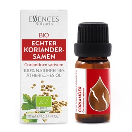 Essences Bulgaria Organic Coriander Essential Oil 10ml | Coriandrum sativum | 100% Pure and Natural | Undiluted | Therapeutic Grade | Family Owned Farm | Steam-Distilled | Non-GMO | Vegan