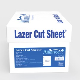 Prepunched Paper Alliance Laser Cut Sheet 5 Hole Left Side Punch 8.5 x 11 inch, 20 lb, 92 Bright, 500 Sheets