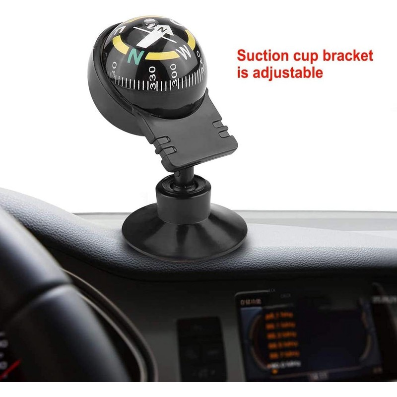 Black Dash Mount Compass Adjustable Dash Mount Compass Navigation Hiking