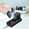 FirstPower LP-E6NH Battery 3-Pack and Triple Slot Charger Compatible with