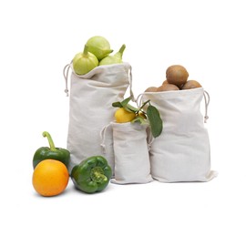 Reusable and Eco friendly Thick Double Drawstring Cotton Muslin Produce Bags "premium quality (Natural Color) (1, 8 x 12 Inches)