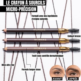 Womake - Makeup – Augenbrauenstift – Mikropräzision, Make-up, langer Halt – Teite: Kastanienbraun