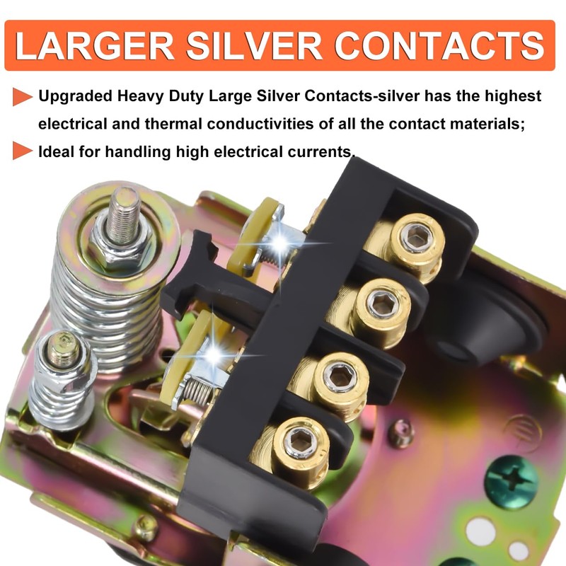 40-60PSI Water Pressure Switch for Well Pump, Heavy Duty 110V
