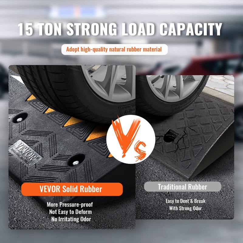 VEVOR Rubber Curb Ramp 5" Rise Height 2 Pack, Heavy-Duty