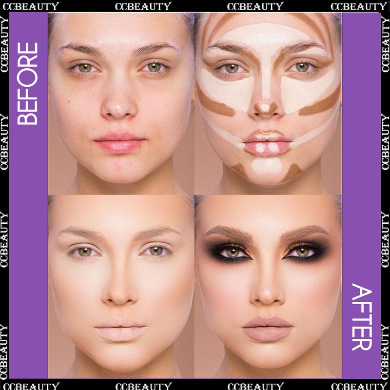 CCbeauty 2-IN-1 Matte Contour Stick Makeup,Cream Dual Highlighter Bronzer Stick,