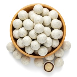 NY Spice Shop Cookies & Cream Chocolate Malt Balls - 8 Ounce Festive Malted Milk Candy for Holiday Parties - Dark Chocolate Malt Balls Seasonal Snacks for Gift Basket & Celebration