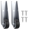 2Pcs Gate Caster Wheels with Long L-Bracket, Quiet Rubber Rolling