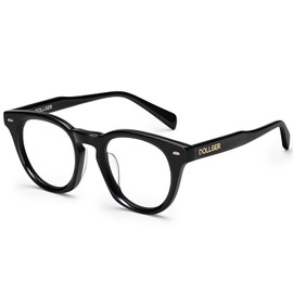 Dollger Blue Light Glasses for Women Men Round Frame Retro Blue Light Blocking Computer Blue Screen Glasses Black