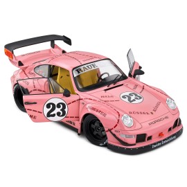 2020 DCD RWB Bodykit #23 'Pink Pig' 1/18 Diecast Model Car Solido's Stylish Pink with Graphics a Unique Toy for Car Enthusiasts