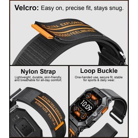 FEELNEVER Militär-Smartwatch für Herren mit 1000-mAh-Akku, 4,96 cm Amoled-Smartwatch mit Anrufannahme, Herzfrequenz-SpO2-Schlafmonitor, 120 Sportarten, 5 ATM wasserdichte Sport-Fitnessuhr mit