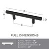 Bar Pull, Steel, Matte Black, 3-In.