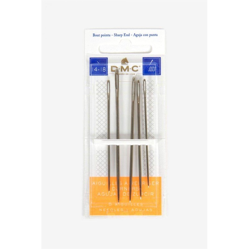 DMC 1769-18 Darners Hand Needles, 6-Pack, Size 18