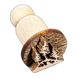 SOCWELL LLC Clay Stamp, Pine Trees, 1 inch(25mm) Diameter Size, Made in USA of fine Maple Wood (SD204)
