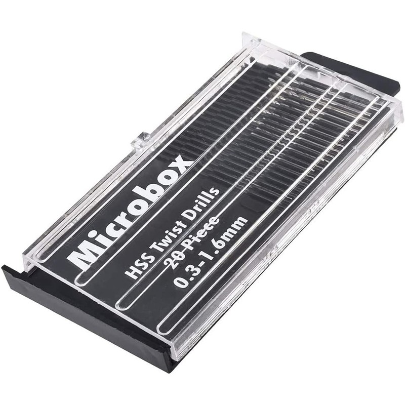 Bestgle 20pcs 0.3-1.6mm Shank HSS Mini Micro Drill Bit Set