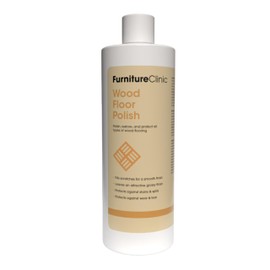 Furniture Clinic Wood Floor Polish | 1700 Sq Ft Coverage | Polishes to a Glossy Finish | Protects Against Stains & Fills Scratches | For All Types of Wood Flooring | 17oz/500ml