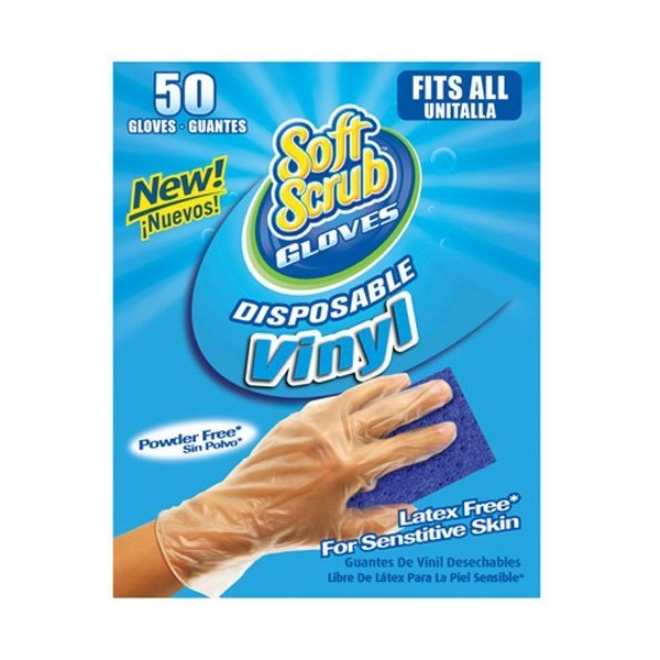 '47 Big TIME Products Soft Scrub 50 Count Disposable Vinyl Gloves