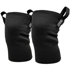 SERIOUS STEEL FITNESS Knee Sleeves, High Compression 3-Ply, Easy on and off handles to assist (Heavy, Small (10-13"))