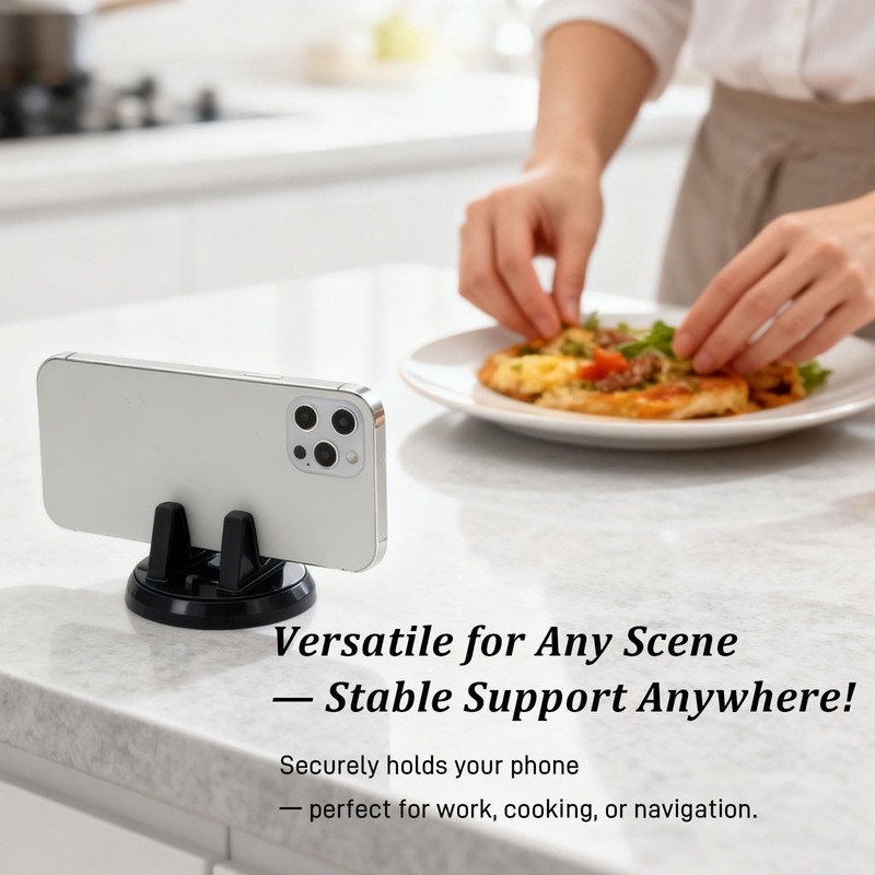 360° Rotatable Car Phone Mount with Three-Point Dashboard Support –
