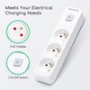 Aigostar 3-Way Power Strip with Switch, Multiple Socket with 3