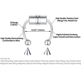 VELCARE 1 Pcs Fake Nose Ring Fake Septum Magnetic Nose Ring Magnetic Septum Nose Ring Fake Piercings Fake Nose Piercing Nose Cuffs Nose Jewelry Nose Rings for Women Fake Septum Piercing Fake Septum Ring Fake Nose Piercings Septum Rings Faux Septum Nose R