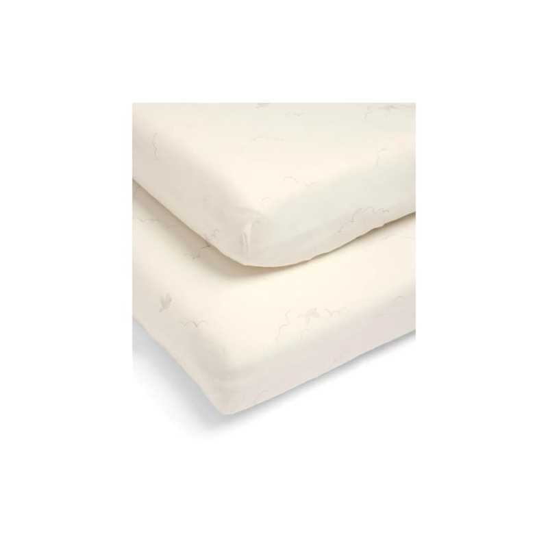 Mamas & Papas 2 Pack Cotbed Fitted Sheets, White (142x70x19cm)