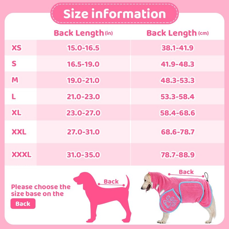 SlowTon Dog Bathrobe - Super Absorbent Microfiber Pet Fast Drying