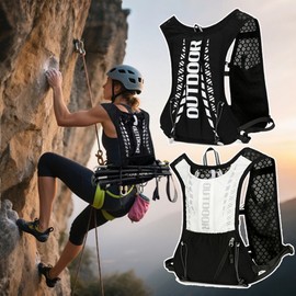 Ultralight Outdoor Trail Running Vest Backpack for Marathon and Trekking Trail Running Backpack Type A (Black) 2ea