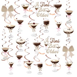 Clabby 52 Pcs Party Decorations a Tiny Bit Older Birthday Party Decor Hanging Swirls a Tini Bit Older Ceiling Streamers for Martini Birthday Party Bridal Shower Party