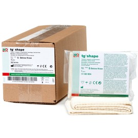 tg shape Shaped Tubular Bandage, Below the Knee Medical Compression Wrap for the Calf, Ankle, & Foot, Seamless Stockinette Tube for Retention, Lymphedema, & Swelling, Size Small, Box of 10