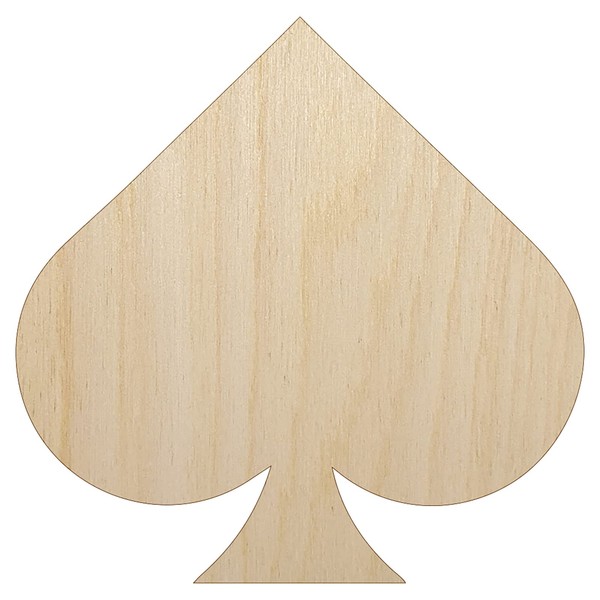 Card Suit Spades Unfinished Wood Shape Piece Cutout for DIY