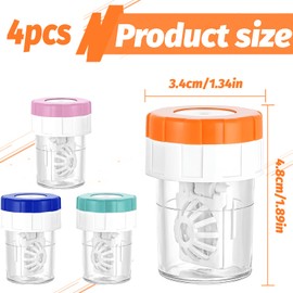 4 Stück Manuelle Kontaktlinsenreiniger,Kontaktlinsenbehälter Waschanlage,Kontaktlinsen Aufbewahrung,Rotations-Kontaktlinsen Reinigungsbehälter,Für Den Täglichen Gebrauch Zuhause Reisen