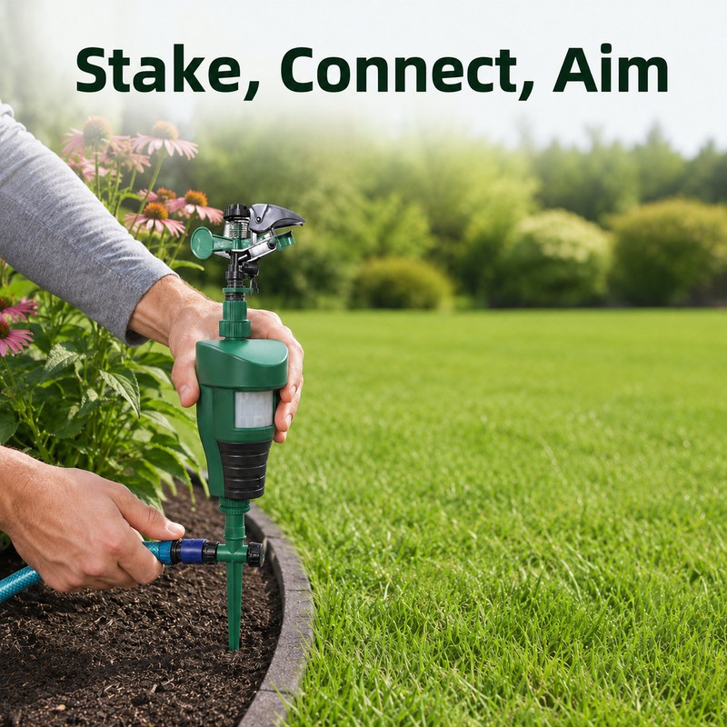 Motion Activated Animal Deterrent Sprinkler – Garden Water Jet Pest