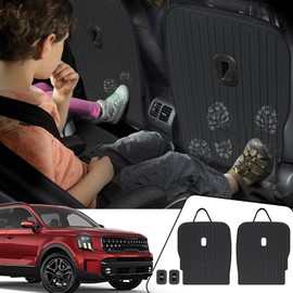 JOULARISE Kick Mats Backrest Mats for 2020-2024 2025 Kia Telluride 7 Passenger Captain Chairs Car Mats Accessories, All Weather TPE Interior Protector(2nd Row Kick Mats)