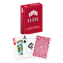 Copag Elite 100% Plastic Playing Cards Poker Size Jumbo Index Single Deck (Red)