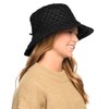 Foldable Water Repellent Quilted Rain Hat w/Adjustable Drawstring, Bucket Cap