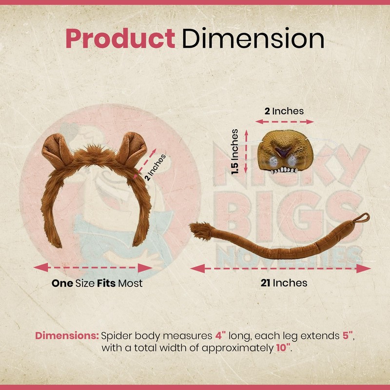 Nicky Bigs Novelties Lion Costume Accessory Set for Adults Brown