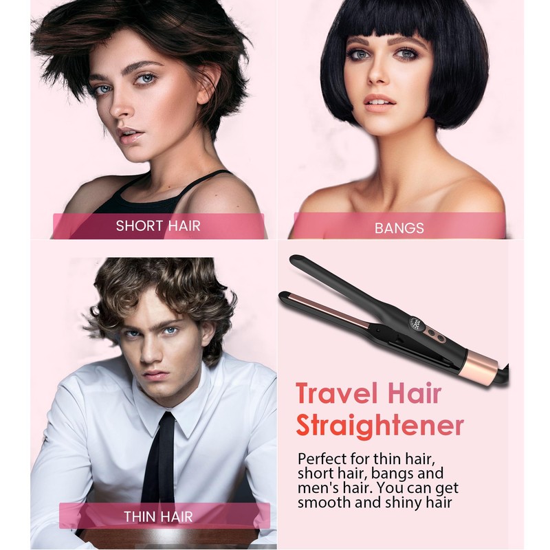 Mini Flat Iron Hair Straightener 1/3 Inch Pencil Flat Iron